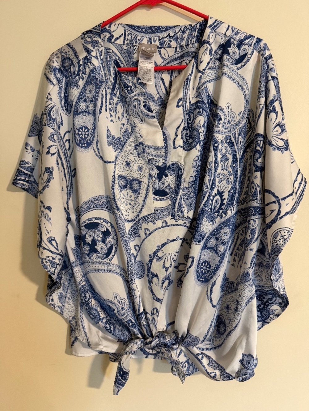 Chicos Blue and White Top size 2